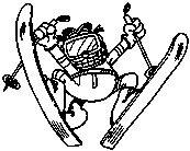 coloriage garfield fait du ski